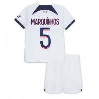 Paris Saint-Germain Marquinhos #5 Auswärts Trikotsatz Kinder 2023-24 Kurzarm (+ Kurze Hosen)